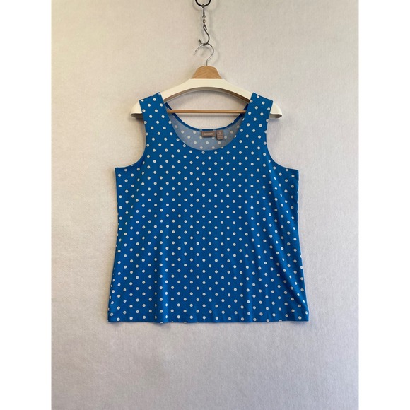 Chico's Tops - Chico's Polka Dot Microfiber Tank Top Size 3 XL Teal Blue White Sleeveless